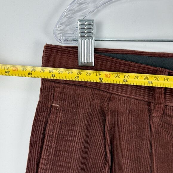 VTG Jos. A. Bank Mens Pants Red Corduroy Straight Cuffed Pleated Chinos Size 35 - Picture 13 of 15
